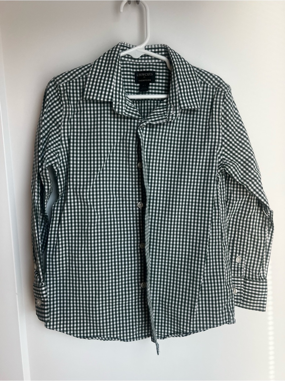 Kids Crewcuts Green and White Gingham Button-Down Shirt